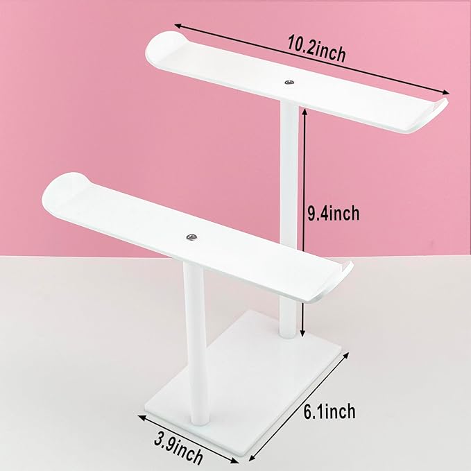 Bigfety Headband Holder, Acrylic Headband Organizer Stand, Hair Accessories Storage (2-Tier & 2-Panel)