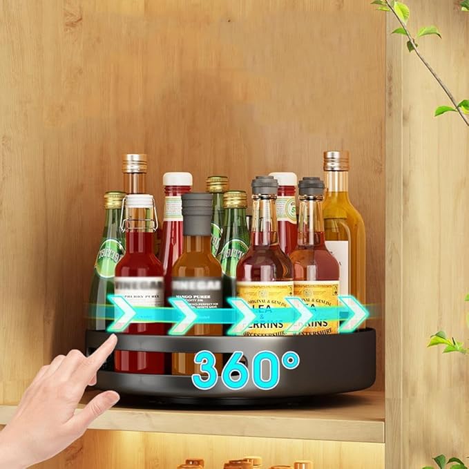 Storage Organizer for Kitchen Countertop Organizer, Round Metal Organizer for Cabinet Kitchen Fridge Vanity M