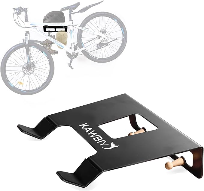 Bike Wall Mount With Shelf, Heavy-Duty Adjustable Bike Hanger, Multifunctional Wall Mount, Hold Up To 66lbs for Horizontal Storage of Road, Hybrid Bikes in Garage, Home, Apartment (Black)