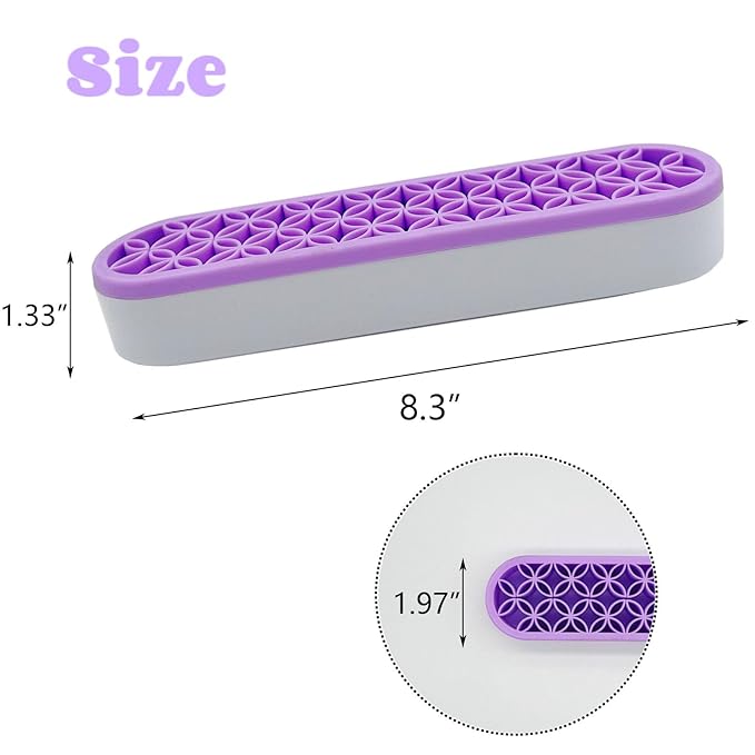 TANG SONG 1 PC Silicone Make up Brush Holder Cosmetic Storage Box Desktop Organizers (Light Purple)
