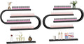 EBANKU 6PCS U Shape Nail Polish Racks Heavy Duty Nail Shelfs for Wall Nail Polish Display Rack Cosmetic Display Cases Nail Polish Organizer Wall Shelf for Home Spa Nail Salon(Black)