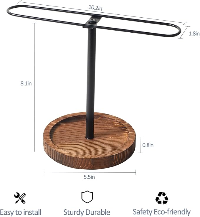Sunglass Organizer, Multiple Glasses Holder Stand for Men and Women, Wood Eyeglass Holder Rack, Metal Sunglasses Organizer Storage for dresser, desk, bedroom, nightstand