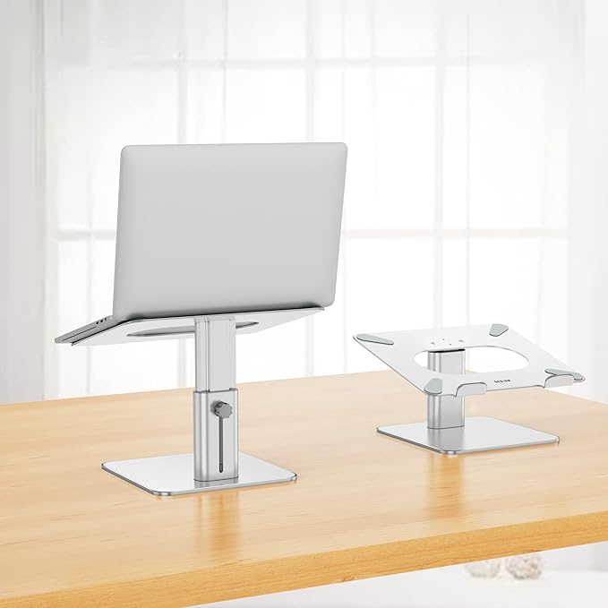 BESIGN LSX6N Laptop Stand, Ergonomic Adjustable Notebook Riser Holder, Computer Stand Compatible with Air, Pro, Dell, HP, Lenovo More 10-15.6" Laptops, Silver