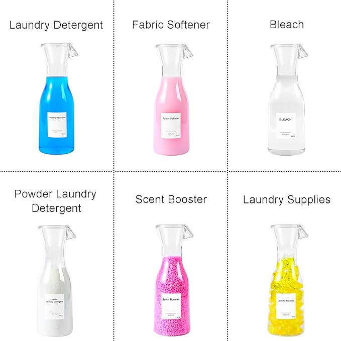 40 OZ Liquid Laundry Detergent Dispenser, Laundry Soap Dispenser, Fabric Softener Dispenser, Liquid Laundry Detergent Holder Container Organizer, Laundry Room Organization and Storage, 2 Pack