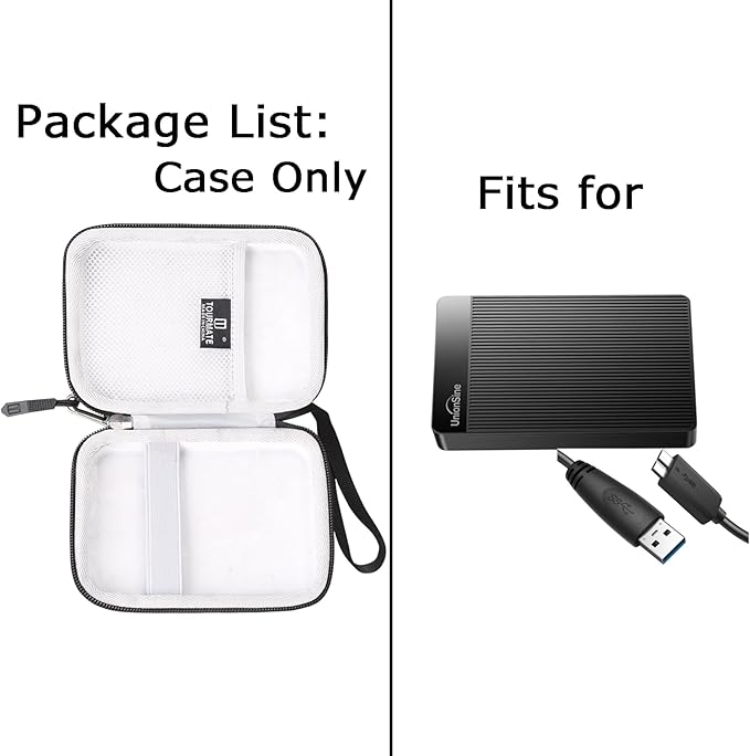 Storage Case for UnionSine 250GB 2.5" Portable External Hard Drive, Protective Carrying Storage Bag (Only Case)