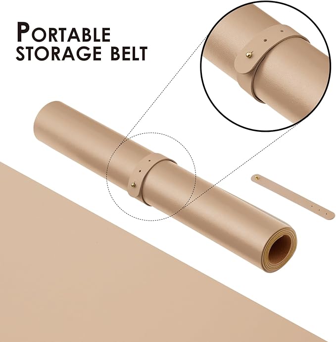 Cork Apricot Desk Mat - Dual-Sided Desk Pad for Office and Home - Desk Organization and Accessories - Ideal for Large Mouse Pad and Desk Mats on Top of Desks(36"x 17")