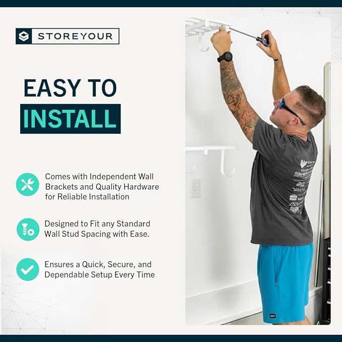StoreYourBoard Heavy Duty Garage Shelf Wall Mount 1ft x 4ft – Wall-Mounted Shelving for Storage & Organization – Heavy Duty Garage Shelves for Tools, Bins, & Equipment – Holds 400 lbs - White