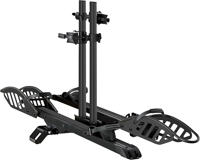 Hitch 2-Bike Rack, 200 lbs Capacity E-Bike Carrier Platform Mount, Up to 5’’ Fat Tire Bicyclefor 2’’ Receiver Cars Trucks SUVs Minivans RV, Trailer