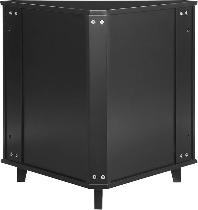 Walker Edison Fretwork Corner Accent Cabinet - Black