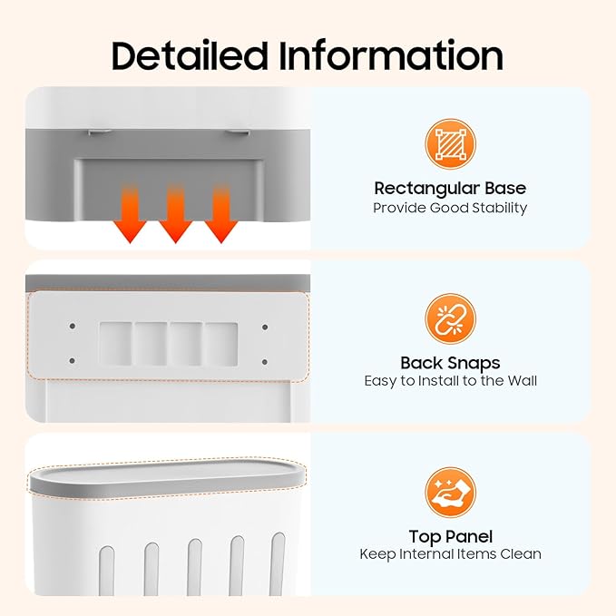 5 Grids Dry Food Dispenser, Wall mounted Rice Storage Dispenser Cereal Dispenser Countertop Kitchen Organization Container 38Lbs Sealed Storage Tank with Measuring Cup for Home Kitchen
