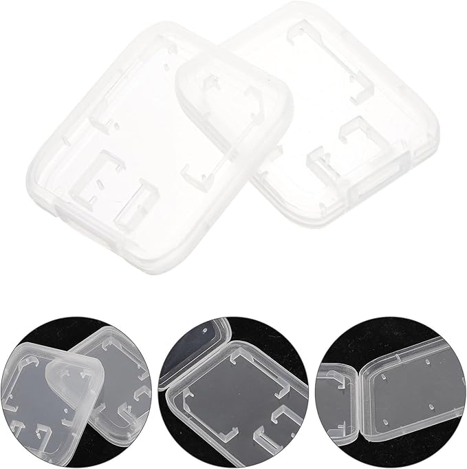 GALPADA 24pcs 24pcs Transparent Memory Card Storage Organizer Case with Lid Portable Protective Storage Box for Secure Protection and Easy Carry