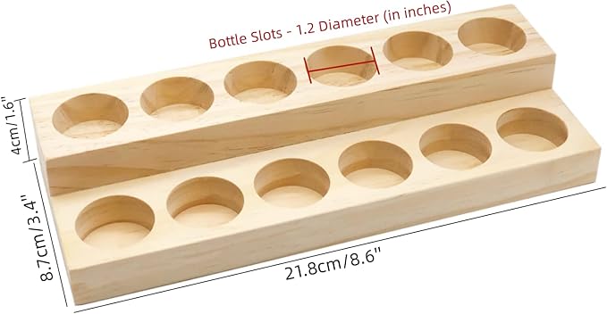 2 Pcs Wooden Essential Oil Display Stand 2 layer Tabletop Essential Oils Perfume Storage Racks Oil Bottles Holder Essential Oil Organizer Nail Polish Shelf for Organizing Displaying