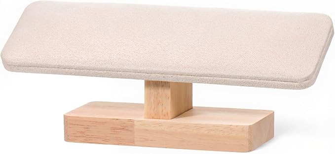 Wooden Watch Display Stand Wood T-Bar Bracelet Display Stand Jewelry Organizer Holder with Faux Suede Surface for Watches, Bangles, Scrunchies, Home Use, Retail Displays Selling 7.6x1.9x3.5inch