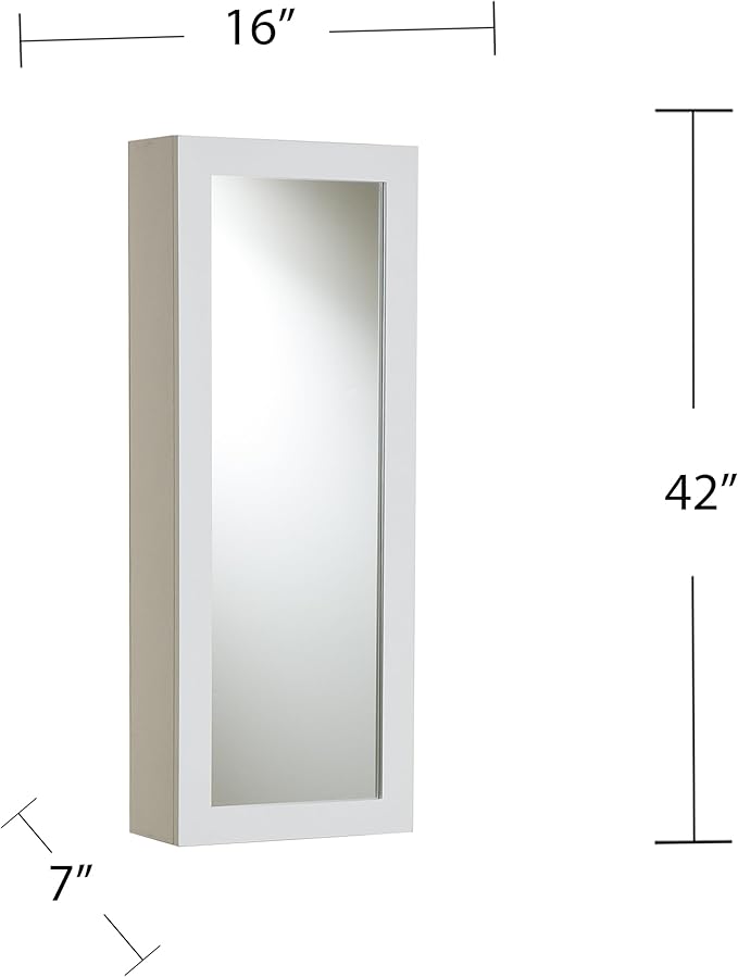 SEI Furniture Wall Mount Fold Out Ironing Center, White, 16 W x 7 D x 42 H (inches) (HZ3480)