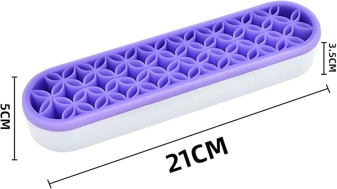 2 PCS Multi-Purpose Cosmetic Storage Box, Desktop Organizers Silicone Make Up Brush Storage Stand Desktop Storage Box for Brush,Eyeliner Pencil,Art Supplies, Painting Brush (Purple)