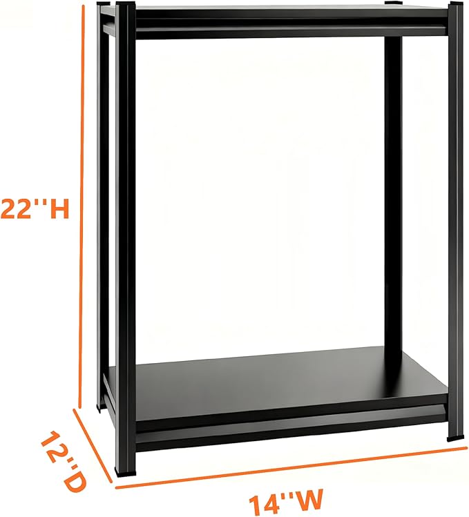 2-Tier End Table, Sofa Side Table for Small Space with Storage Shelf, Couch Table & Nightstand for Living Room, Bedroom, Office,32''H×14''W''D×12''D