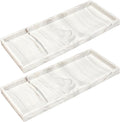 DNC Silicone Bathroom Tray for Counter, 2PC 11.8" Vanity Tray for Countertop, Kitchen Sink Soap Tray for Dish Holder Dispenser Toilet Tank Desk Organizer