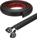 HARFINGTON 6ft Cord Cover Floor W0.6 x H0.33 Inner Channel PVC Hide Extension Cable Floor Wire Hider Wire Covers Protector for Prevent Cable Trips Cables Management, Black