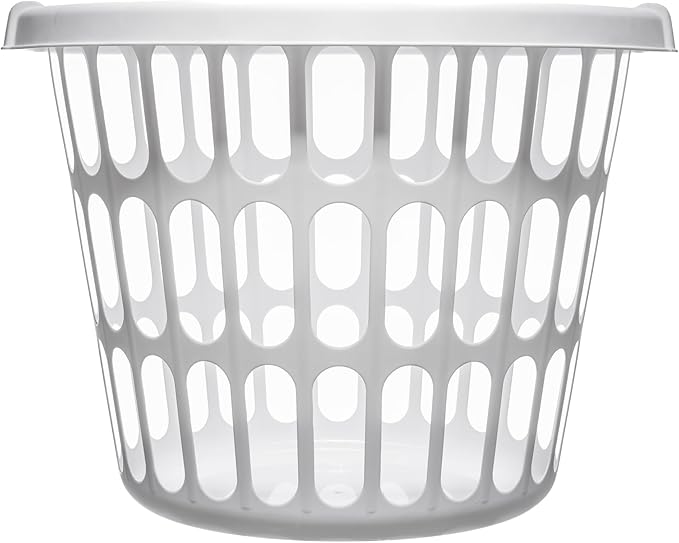 10-Pack Round White Plastic Laundry Basket, Suitable for Use in Bathrooms, Laundry Rooms, Bedrooms and Dormitories, Lightweight and Durable.