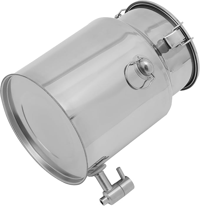 Milk Can Barrel Stainless Steel Beverage Drink Dispenser Large Capacity Storage Bucket Container with Faucet and Handles for Milk Coffee Wine Oil Rice Cereals Water (7.25L/1.915Gal)
