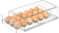 Egg Storage for Refrigerator, Stackable 18 Egg Holder for Fridge, BPA Free Refrigerator Organizer Bins, Transparent Egg Dispenser