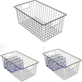 16inch Upright Freezer Organizer Baskets for 13-14,16-21 cu.ft Standup Freezer, Settle freezer chaos and reduce food waste effectively, Durable, Fully Use Space, Improve Air Circulate, Black, Pack 3
