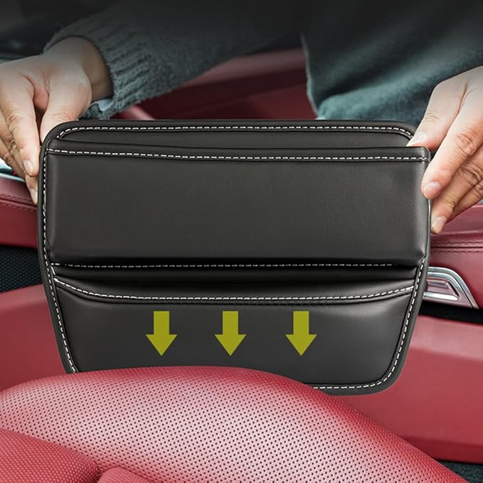 Riloer Car Organizers for Gap Leather Waterproof Car Seat Gap Fillers for Cars, Suvs, Trucks, Front Seat Gap Fillers for Phones, Keys, Cards, Glasses, Red