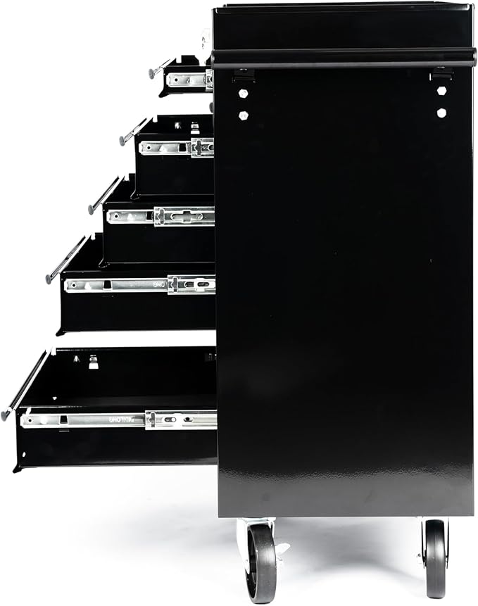 7-Drawer Heavy-Duty Rolling Tool Chest Cabinet with Lock Mobile Cart for Garage & Workshop, Black