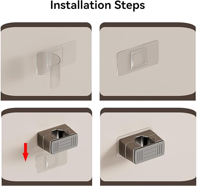 3 Pack Heavy Duty Mop Holder Wall Mount, Strong Adhesive Hanger for Broom Closet Organizer, Space Saving Utility Hooks for Bathroom Kitchen Garage Storage