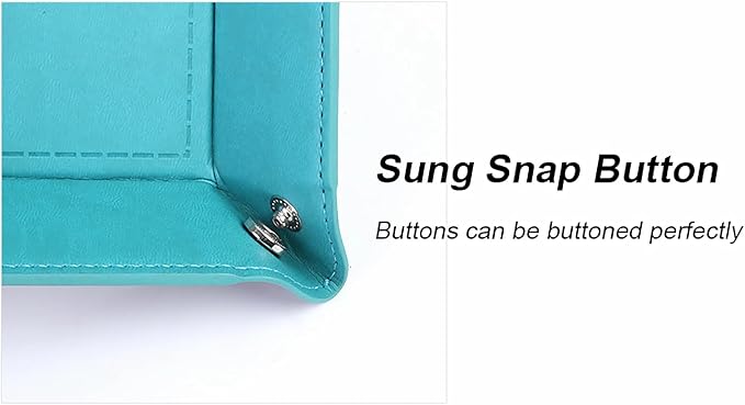 siduater Valet Tray Desktop Storage Organizer – Vegan Leather Catchall Tray Bedside Vanity Tray Nightstand Caddy Holder for Remote Controller, Watch, Keys, Phone, Wallet, Coin, Jewelry, Turquoise