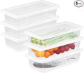 Nsmykhg Food Storage Containers, 6 Pack Fridge Organizer Case with Removable Drain Plate, Produce Containers to Keep Fruits, Vegetables, Meat, Fish Fresh and Dry
