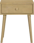 NTC Lux Solid Wood Nightstand, Mid Century Modern Side Table Bedroom, Bedside Furniture, Night Stand, End Table, Easy Assembly - Sand