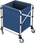 Commercial Laundry Cart with Wheels,Folding Laundry Hamper Cart,Heavy Duty Rolling Laundry Basket with Large Capacity,Laundry Sorter Trolley for Home Hotel Apartment (Blue, 23.62 * 19.69 * 23.62in)