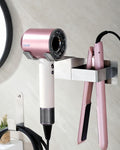 Hair Dryer Holder Wall Mounted, Hair Tool Organizer Wall Mount for Bathroom, Stainless Steel Hair Dryer Holder, Blow Dryer Holder Adhesive/Drilling Hair Dryer and Straightener Holder UEMUSI