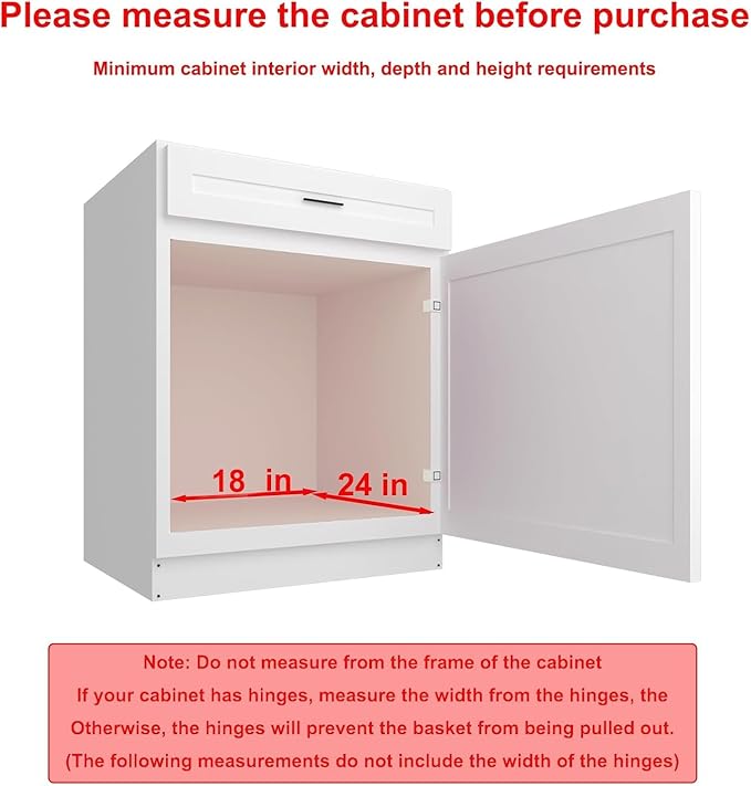 2 Tier Pull Out Cabinet Organizer, 17"W x 21"D Solid Wood Heavy-Duty Base Bottom Assembly Slide out Drawer Shel Cabinet Organization for Kitchen, Pantry, Bathroom