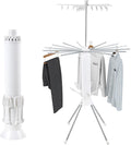 Dollate 3 Tier Portable Clothes Drying Rackwith 4 Pulleys,Indoor and Outdoor Collapsible Rack Clothing with Shoe Drying Rack for Space Saving