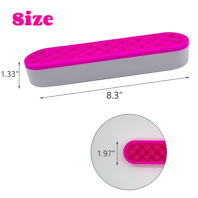 TANG SONG 1 PC Silicone Make up Brush Holder Cosmetic Storage Box Desktop Organizers (Pink)