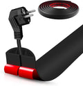 Floor Cord Cover Self Adhesive Cord Hider,20FT Cable Management, Extension Strip Protector for Wires, Prevent Cable Trips for Offices, Gyms, Exhibitions Cavity:0.39"(W) x 0.27"(H) Black
