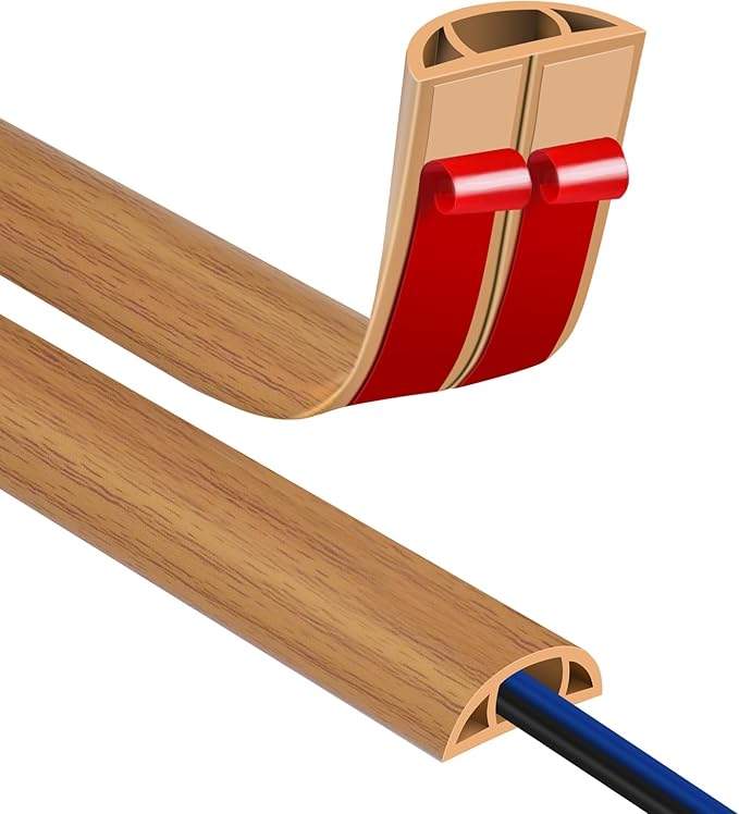 Floor Cord Covers for Wires 3.3FT Cable Hider Wire Cover Self Adhesive Cord Hider Floor for Offices, Homes, Workshops, Warehouses Cable Cavity 0.39" W x 0.27" H