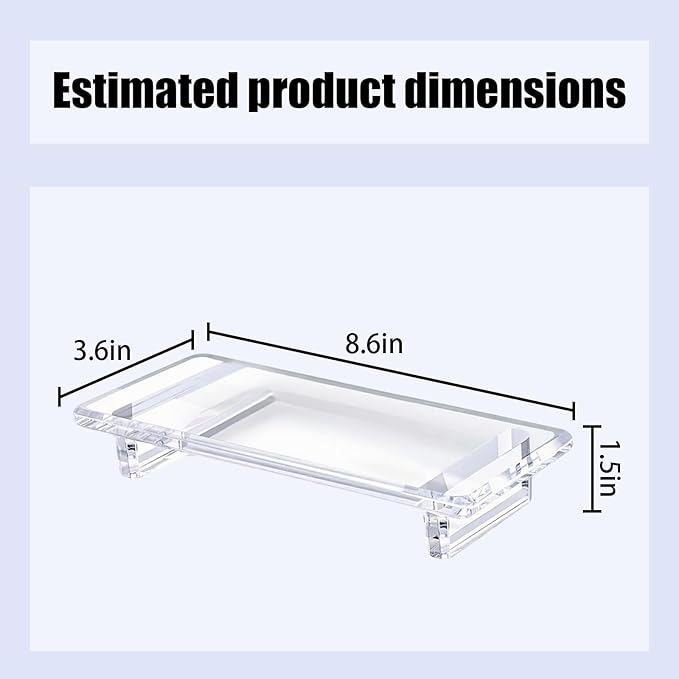 2 Pack Bathroom Tray Countertop Acrylic Vanity Trays Elegant Perfume Trays Organizer Waterproof Decorative Display for Bottles Candles Plants