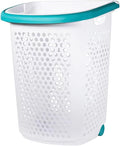 Heavy-Duty Plastic Wheeled Rolling Laundry Basket with Pop-Up Wide Handle, Ventilated Design, Easy to Clean, Spacious 70.52 Liters (2 Bushel), Large Capacity for Families, Dormitories, Laundry Rooms