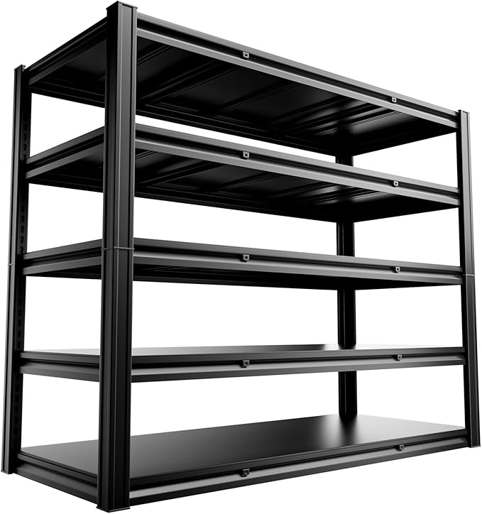 5-Tier 60" W x 24" D x 72" H Garage Shelving Units 3000LBS Shelves Garage Heavy Duty Metal Shelf Unit Adjustable Basement Industrial Storage Racks
