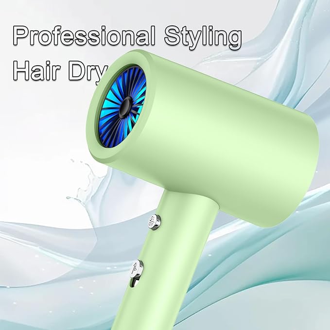 110V Hotel Wall Mounted Hair Dryer for Bathroom（with Night Light） Professional Styling HairDryer for Salon【Blue Light Negative Ions】 Fast Drying Restroom Blow Dryer，Matte Texture - Graphite Ash