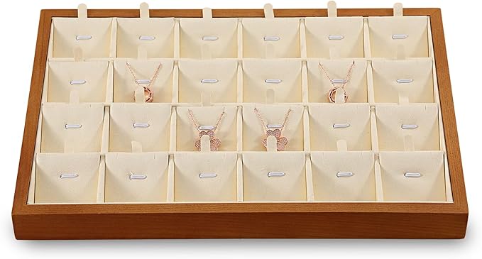 Necklace Organizer, Wood Jewelry Necklace Tray,White Necklace Display For Selling,Premium Earring Storage