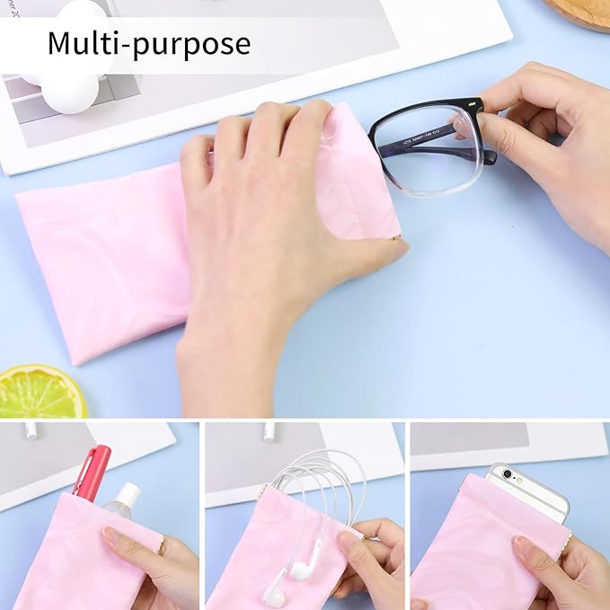 Double Eyeglass Case Soft Dual Glasses Case for Women Men Travel Squeeze Top Sunglasses Cases Eyeglasses Pouch