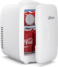 Mini Fridge [Upgrade], Small Fridge Rapid Cooling 4 Liter/6 Cans Skincare Fridge, Cooler and Warmer Refrigerators for Bedroom, Cosmetics, Office and Car (White)
