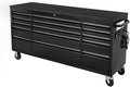 CT Copper Tailor 72-inch Rolling Tool Chest Cabinet with Integrated Power Strip,15 Drawers,Wheels,and Wood Top,Mobile Garage Workbench Storage, Assembled Large Tool Box for Workshop, Matte Black