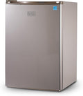 BLACK+DECKER 2.5 Cu. Ft. Compact Refrigerator, ENERGY STAR Certified, Single Door Mini Fridge with Chiller Compartment, Personal Fridge for Home or Dorm Room, R600a Refrigerant, BCRK25V,Stainless Look