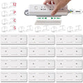 CHNLML 12PCS Power Strip Holder, Adhesive Punch-Free Socket Holder, Self Adhesive Socket Desktop Fixer, Socket Holder Wall Mount and 12 Cable Clips
