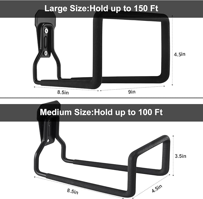 Metal Hose Reel,Hose Holder Hose Hanger Heavy Duty Hose Holders Wall Mount, Hook for Garden Hose/Expandable Hose/Water Hose/Pocket Hose/Flexable Hose(Hose Holder 150 Ft)